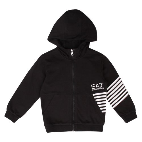 Boys Black 7 Lines Hooded Tracksuit 38087 by EA7 from Hurleys