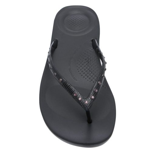 Womens Black Iqushion Crystal Flip Flops 23847 by FitFlop from Hurleys