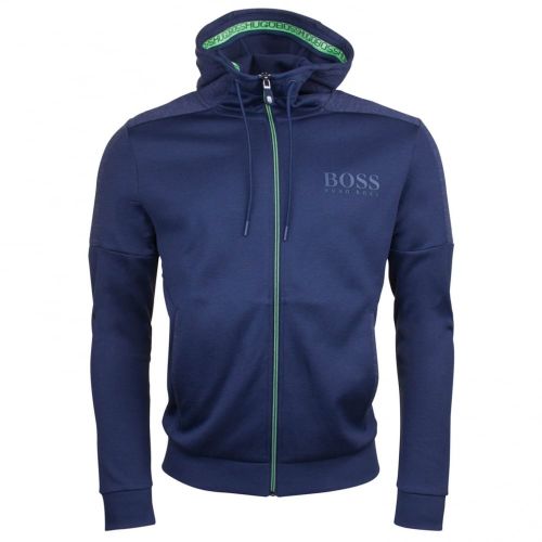 Athleisure Mens Navy Saggy Hooded Zip Sweat Top 24653 by BOSS from Hurleys