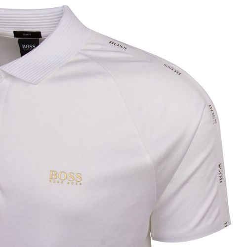 Athleisure Mens White Paul Gold Slim Fit S/s Polo Shirt 83773 by BOSS from Hurleys