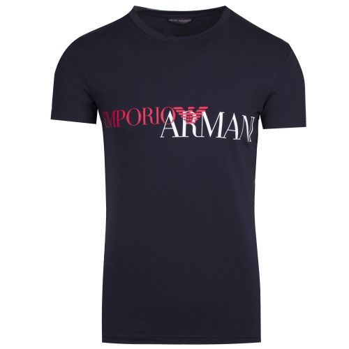 Mens Marine Megalogo Slim Fit S/s T Shirt 37263 by Emporio Armani Bodywear from Hurleys