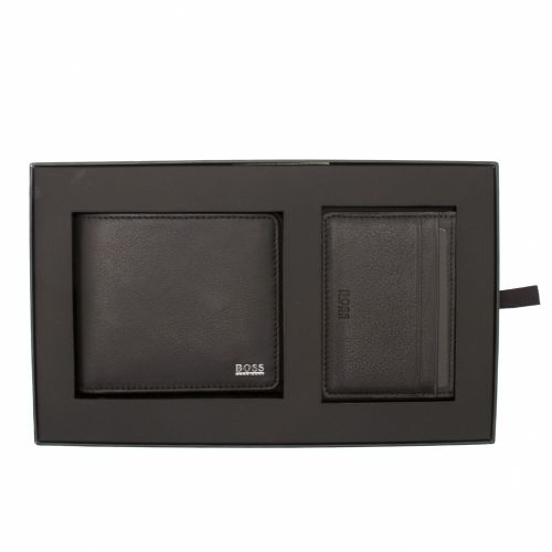 Mens Black Leather Wallet & Card Case Gift Set 34299 by BOSS from Hurleys