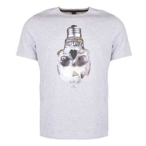Mens Grey Skull Lightbulb Reg Fit S/s T Shirt 27563 by PS Paul Smith from Hurleys