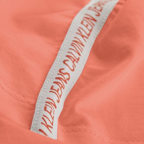 Womens Hot Coral Tape Logo S/s T Shirt 42915 by Calvin Klein from Hurleys