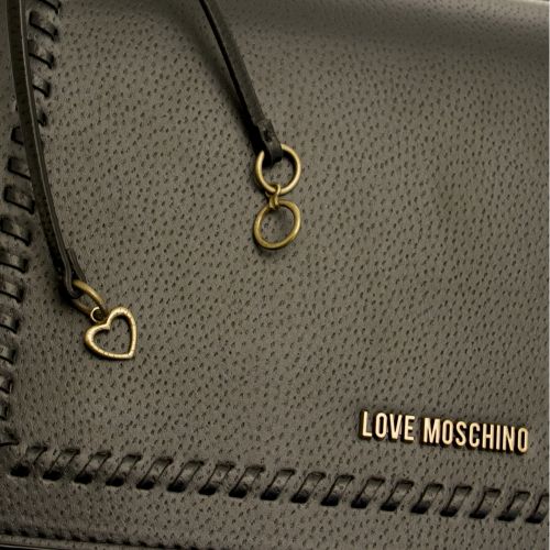 Womens Black Whipstitch Shoulder Bag 26954 by Love Moschino from Hurleys