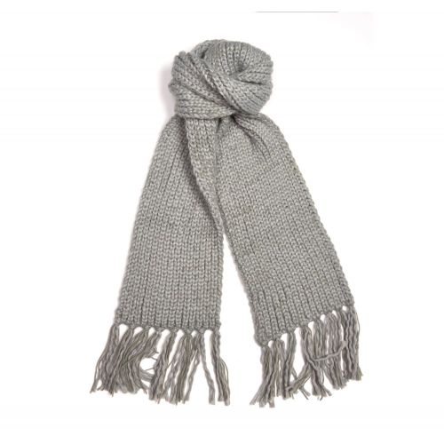 Womens Grey Chunky Knit Hat & Scarf 12576 by Barbour from Hurleys