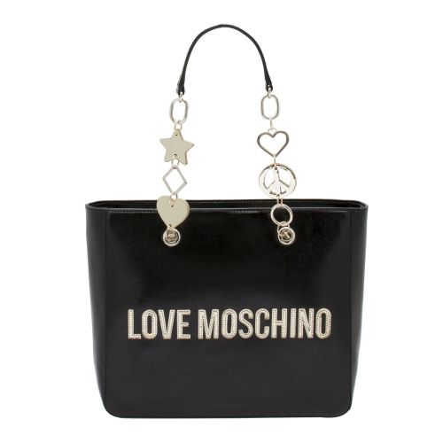 Womens Black Charm Shopper Bag 43022 by Love Moschino from Hurleys
