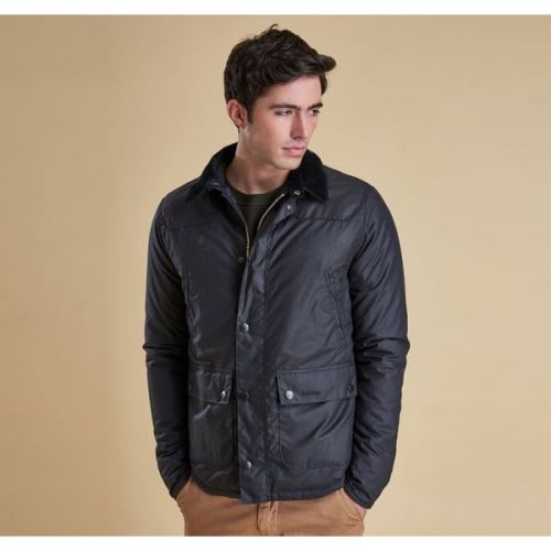 Heritage Mens Navy Reelin Waxed Jacket 11972 by Barbour from Hurleys