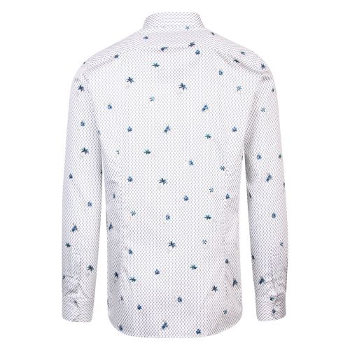 Mens White Richrd Floral Geo L/s Shirt 43935 by Ted Baker from Hurleys
