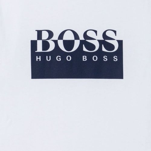 Boys White Split Logo S/s T Shirt 91344 by BOSS from Hurleys