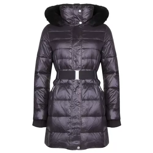 Womens Black Valerie Belted Down Hooded Coat 32437 by UGG from Hurleys
