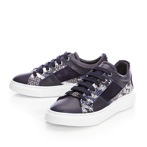 Womens Navy Snake Auran Trainers 99454 by Moda In Pelle from Hurleys