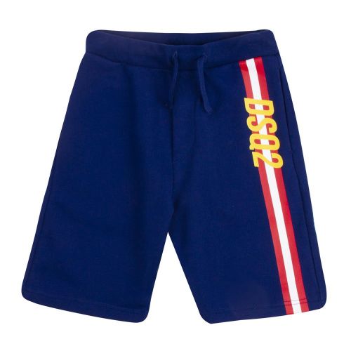 Boys Blue Racing Stripe Sweat Shorts 81844 by Dsquared2 from Hurleys