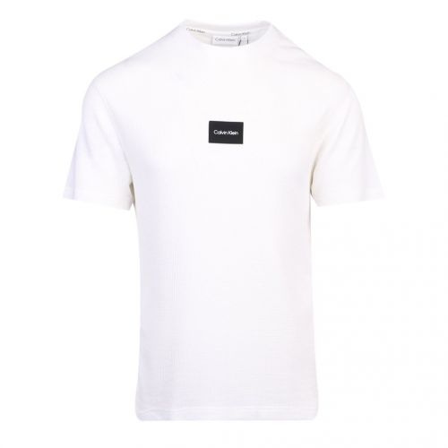 Mens White Textured Grid S/s T Shirt 102892 by Calvin Klein from Hurleys