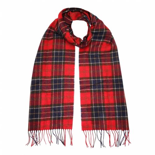 Mens Red Tartan Lambswool Scarf 47507 by Barbour from Hurleys