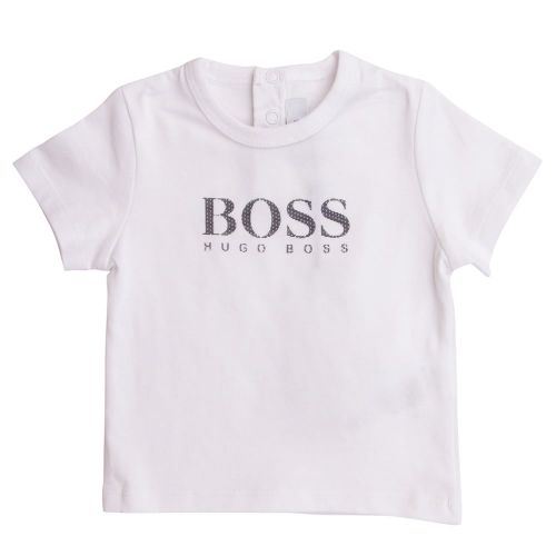 Boss Boys Blanc Big Logo S/s Tee Shirt 6862 by BOSS from Hurleys
