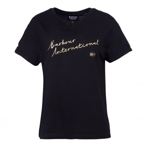 Womens Black Cadwell S/s T Shirt 76782 by Barbour International from Hurleys