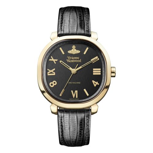 Womens Black/Gold Mayfair Leather Watch 44359 by Vivienne Westwood from Hurleys
