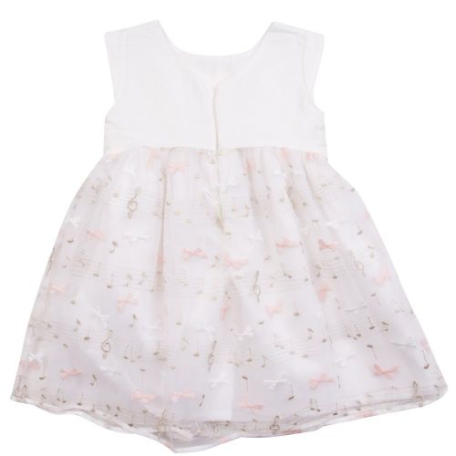 Girls Natural Embroidered Bows Dress 22627 by Mayoral from Hurleys