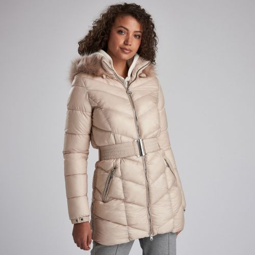 Barbour International Womens Oyster Highpoint Hooded Quilted Coat 55458 by Barbour International from Hurleys