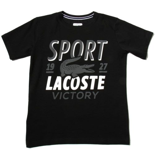 Boys Black & White Sport Graphic S/s Tee Shirt (8yr+) 29472 by Lacoste from Hurleys
