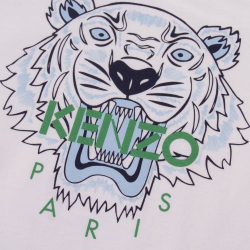 Baby White/Blue Tiger S/s T Shirt 80598 by Kenzo from Hurleys
