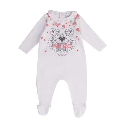 Baby Optic White Tiger Frill Babygrow 45794 by Kenzo from Hurleys