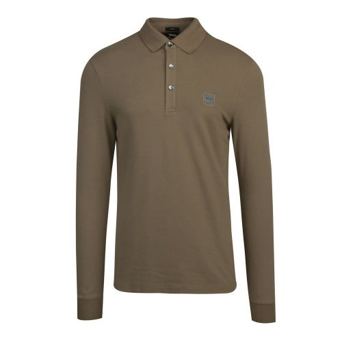 Casual Mens Stone Passerby Slim Fit L/s Polo Shirt 80780 by BOSS from Hurleys