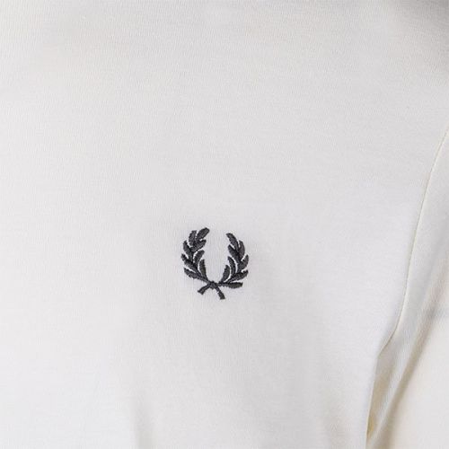 Fred Perry T Shirt Mens Ecru Twin Tipped L/s