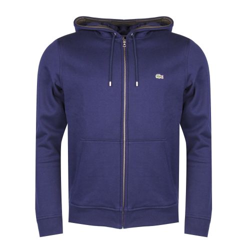 Mens Navy Branded Zip Hooded Sweat Jacket 31025 by Lacoste from Hurleys