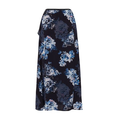 Womens Utility Blue Caterina Crepe Midi Skirt 47720 by French Connection from Hurleys