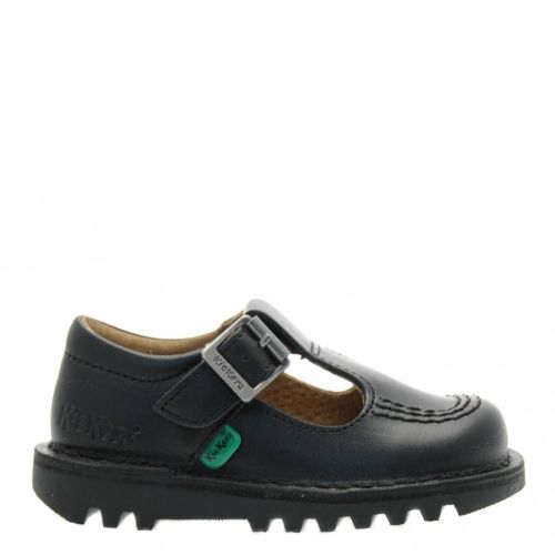 Infant Black Kick T-Bar Shoes (5-12) 66300 by Kickers from Hurleys