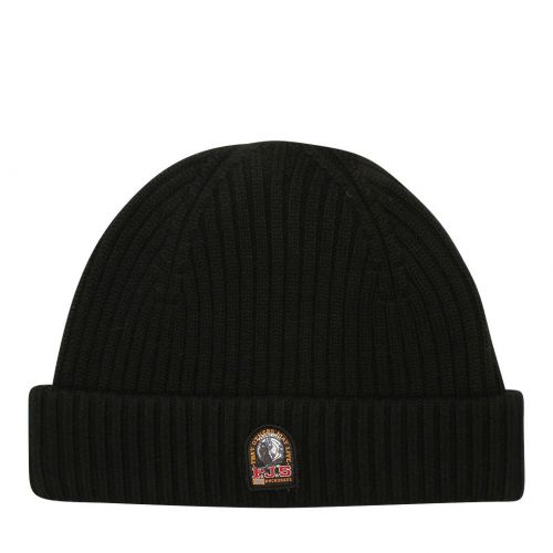 Boys Black Rib Knit Hat 91863 by Parajumpers from Hurleys