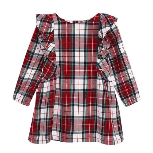 Girls Red Plaid Frill Dress 74841 by Mayoral from Hurleys
