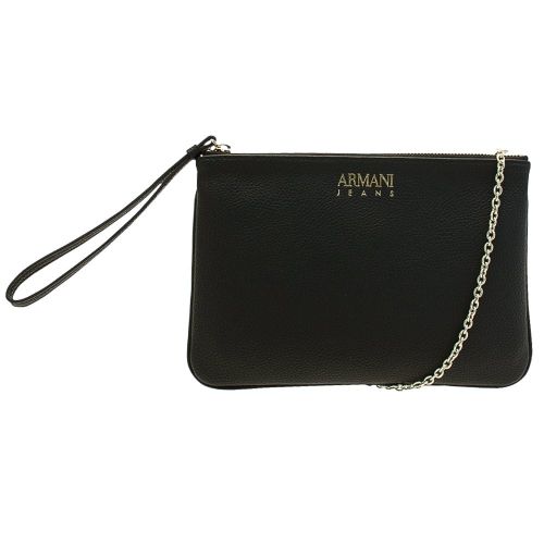 Womens Black Branded Clutch Bag 70340 by Armani Jeans from Hurleys