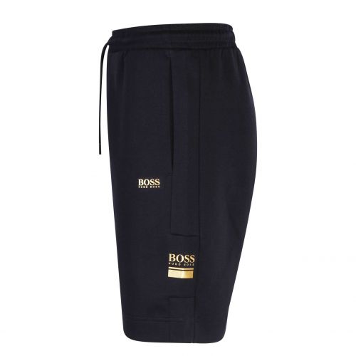 Athleisure Mens Navy/Gold Headlo Sweat Shorts 77918 by BOSS from Hurleys