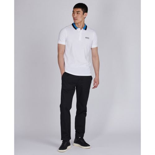 Mens White Ampere S/s Polo Shirt 85377 by Barbour International from Hurleys