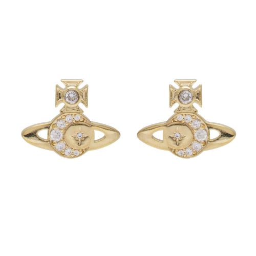 Womens Gold/White Dorina Bas Relief Earrings 76427 by Vivienne Westwood from Hurleys