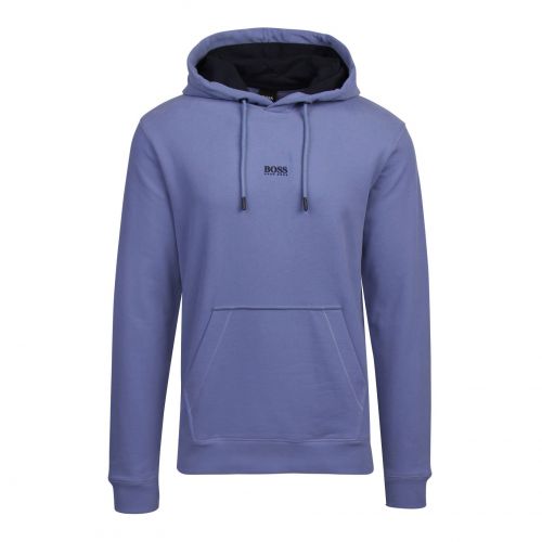 Casual Mens Mid Blue Weedo 2 Hooded Sweat Top 84518 by BOSS from Hurleys
