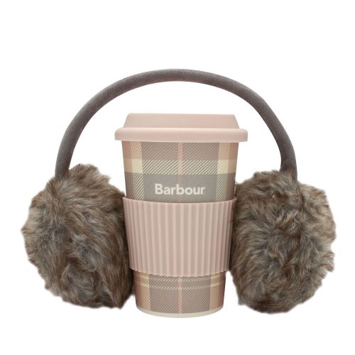 Womens Pink/Grey Travel Mug & Earmuff Set 80760 by Barbour from Hurleys