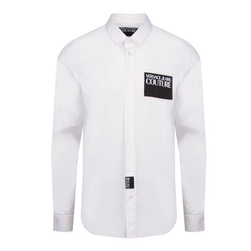 Mens White Branded Label Slim Fit L/s Shirt 46756 by Versace Jeans Couture from Hurleys