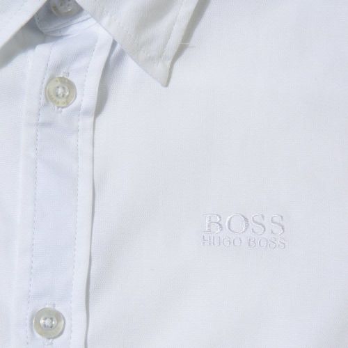 Boys White Branded L/s Shirt 16688 by BOSS from Hurleys