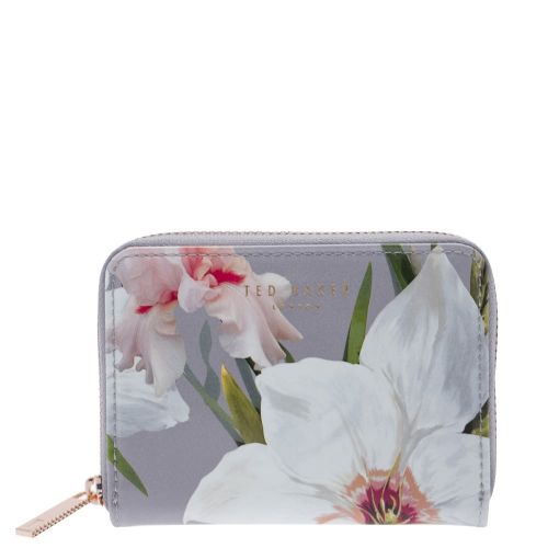 Womens Mid Grey Vallie Chatsworth Bloom Small Zip Around Purse 23158 by Ted Baker from Hurleys