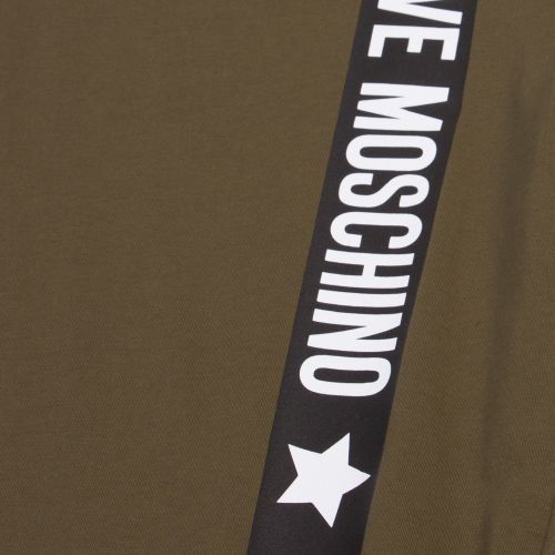 Mens Dark Green Logo Trim Regular Fit S/s T Shirt 43140 by Love Moschino from Hurleys