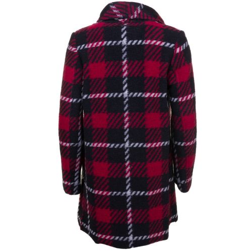 Womens Red Tartan Fringed Coat 66992 by Replay from Hurleys