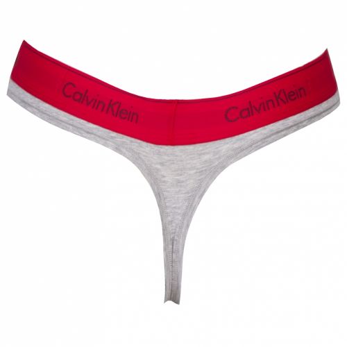 Womens Grey Heather/Manic Red Logo Band Thong 28963 by Calvin Klein from Hurleys
