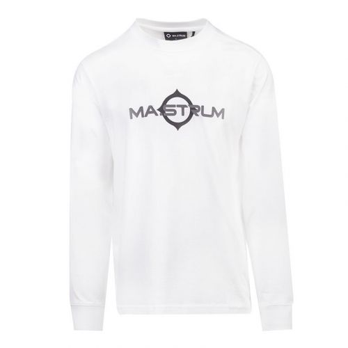 Mens Optic White Logo Print L/s T Shirt 100679 by MA.STRUM from Hurleys