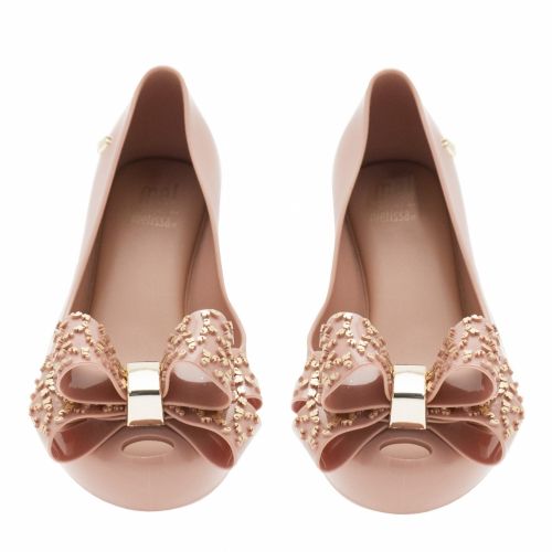 Kids Blush Ultragirl Luxe Bow Shoes (10-3) 36695 by Mini Melissa from Hurleys