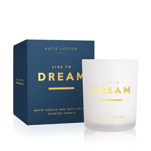 Womens White Orchid & Soft Cotton Live To Dream Candle 95093 by Katie Loxton from Hurleys