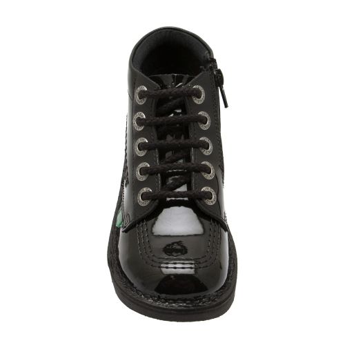 Kickers School Shoes Junior Black Patent Kick Hi Zip Boots (12.5-2.5)